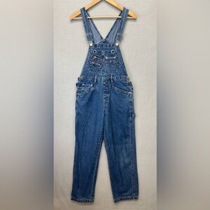 Vintage Y2K Revolt Denim Overalls Carpenter Bibs Blue Denim Zippered Sz Small